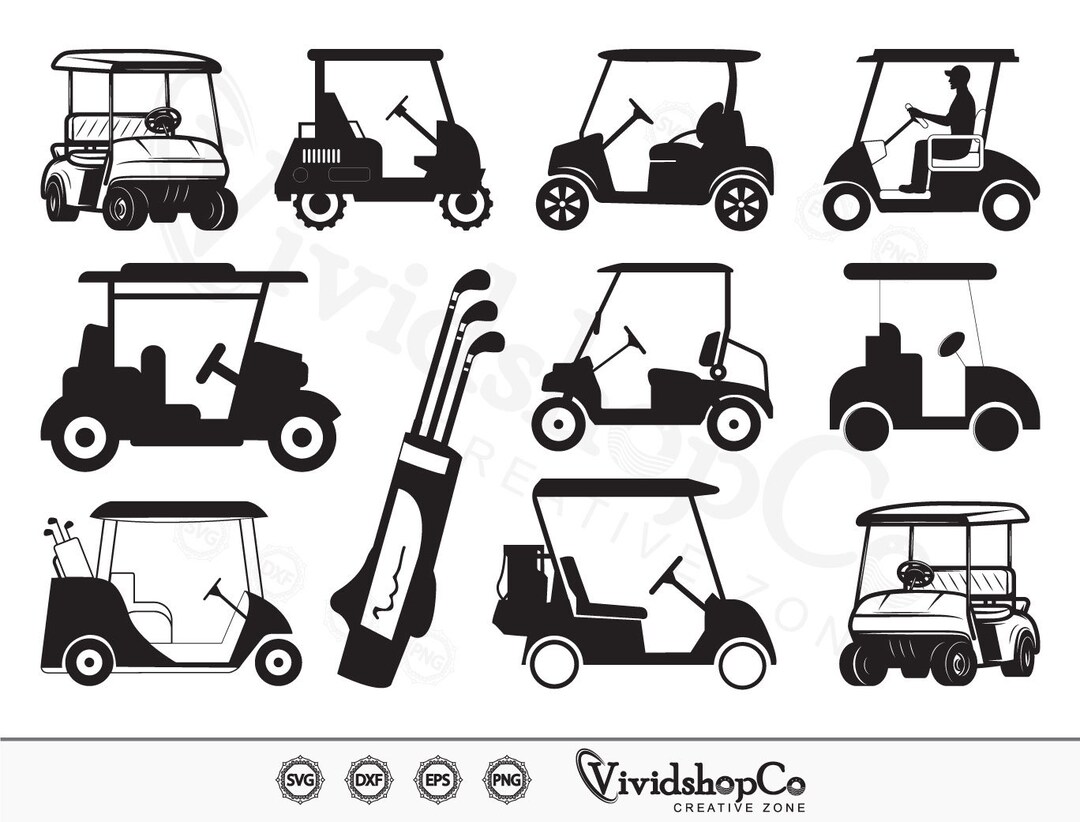 Golf Cart SVG, Golfer Clipart, Golf Svg File, Cut File, for Silhouette