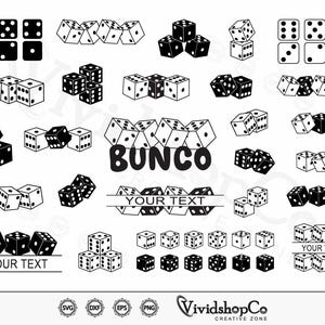 Bunco SVG, Bunco Würfel svg, Bunco Würfelspiel svg, Würfel svg, Glücksspiel svg, Clipart, Silhouette, Cricut, Vektor, dxf, png, Design