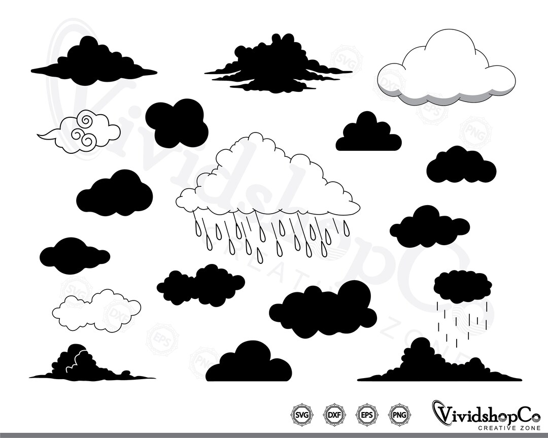 Cloud Svg, Cloud Clipart, Cloud Cut Files for Silhouette, Files for ...