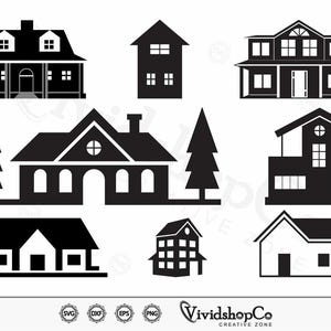House svg, Home svg, House Clipart, House Cut Files for Silhouette, Files for Cricut, House Vector, dxf, png, Design