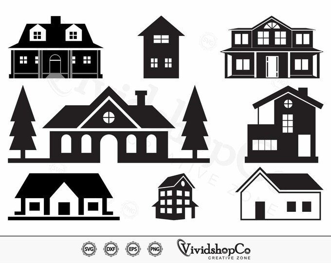 House SVG Bundle Set of 30, Home Svg Dxf Eps Png, Vector Houses, House ...