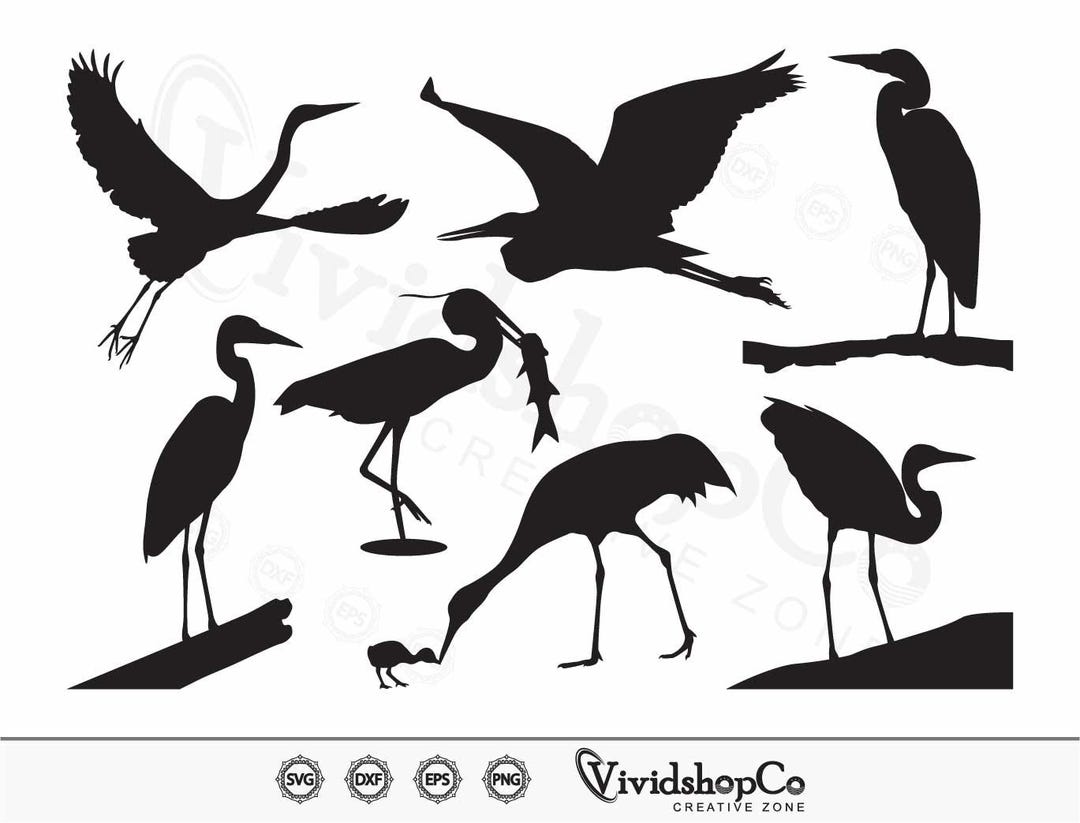 Cuttable Vector Image Heron SVG, Vector, Silhouette, Cricut File, Clipart, Cuttable Design ...