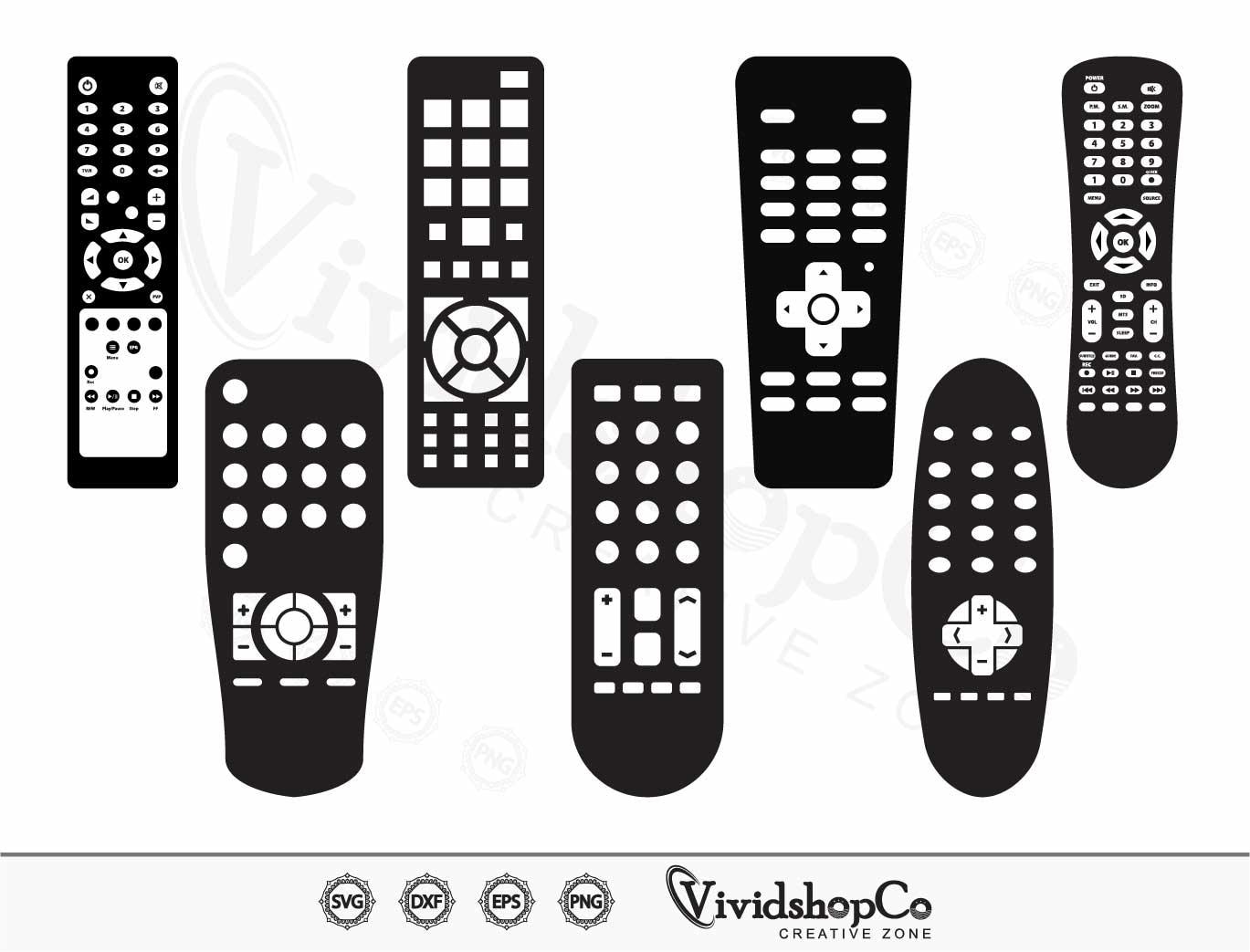 Remote Control SVG,  Remote svg, Tv Remote svg, Remote Button svg, Clipart, Cut Files for Silhouette, Files for Cricut, Vector, dxf, png