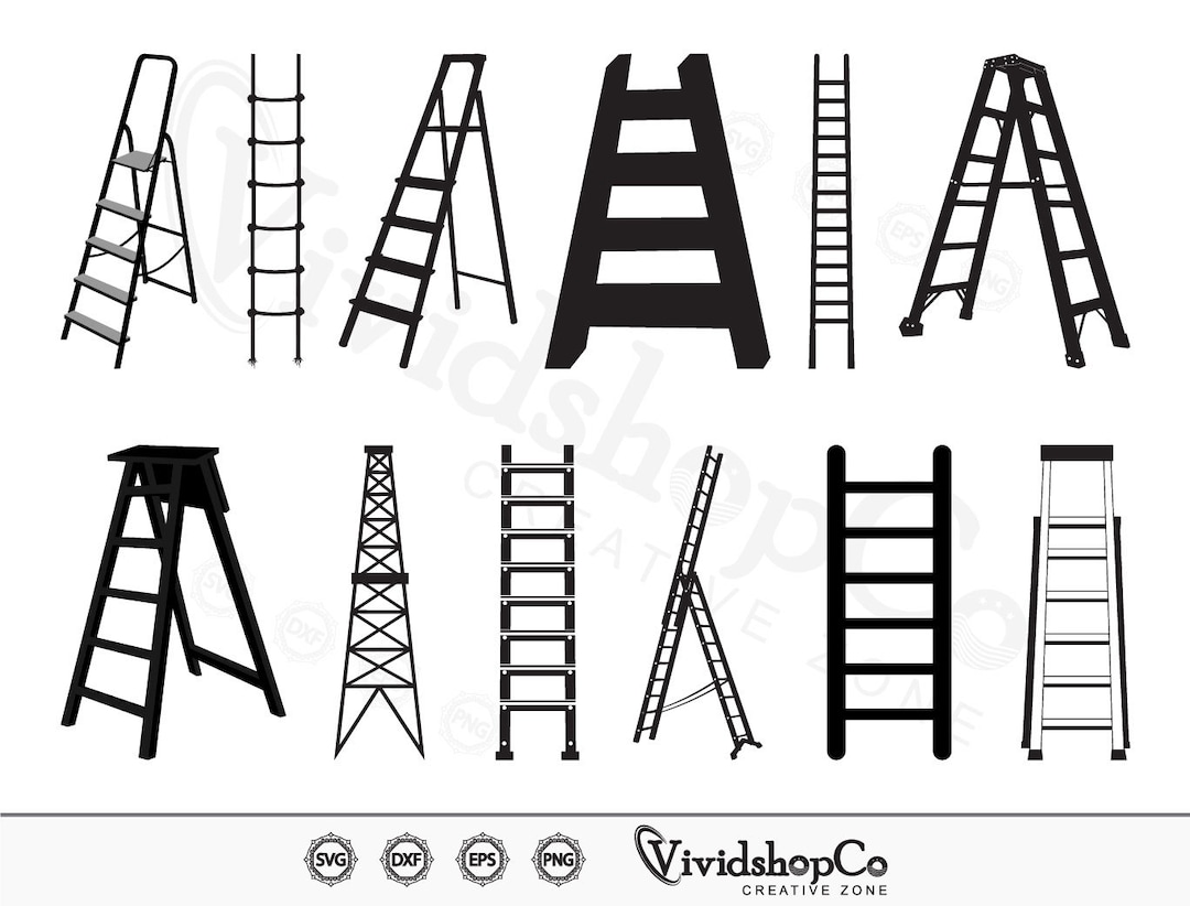 Ladder SVG, Step Ladder Svg, Wooden Ladder Svg, Firefighter Ladder Svg