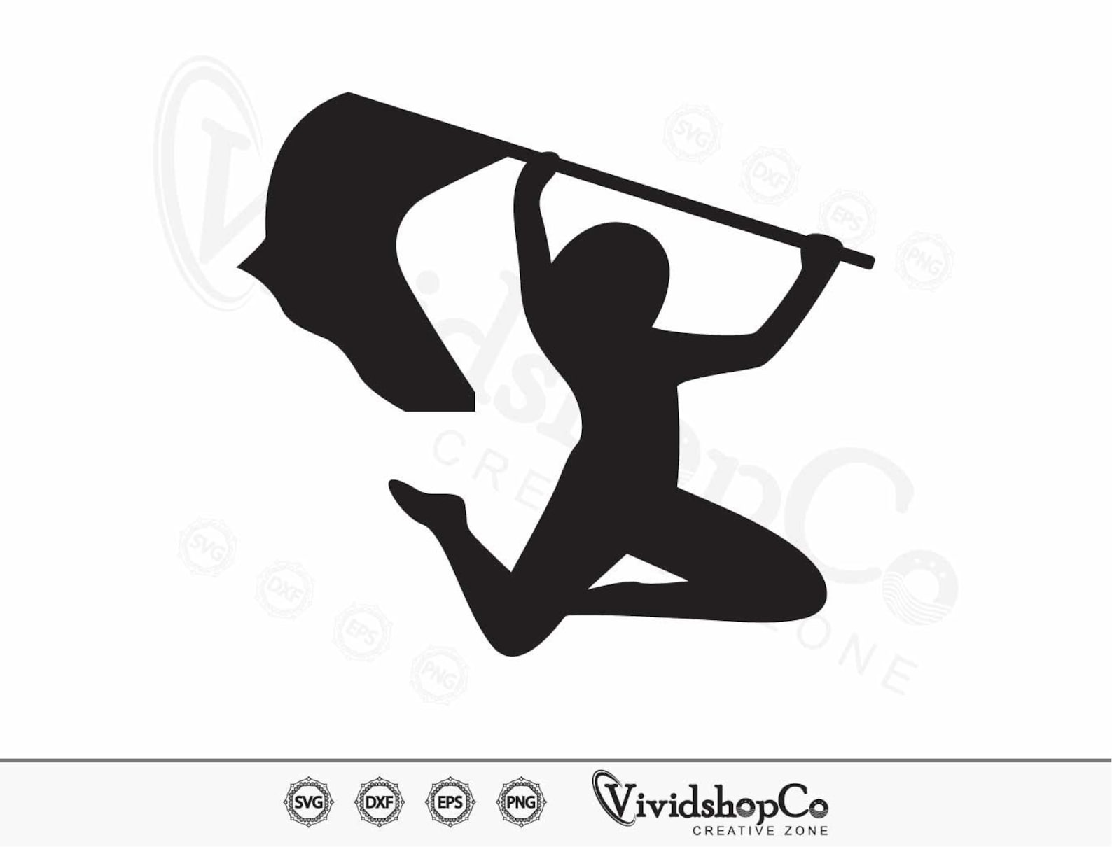 Color Guard Flags Bundle Svg, Color Guard Clipart, Color Guard Marching ...