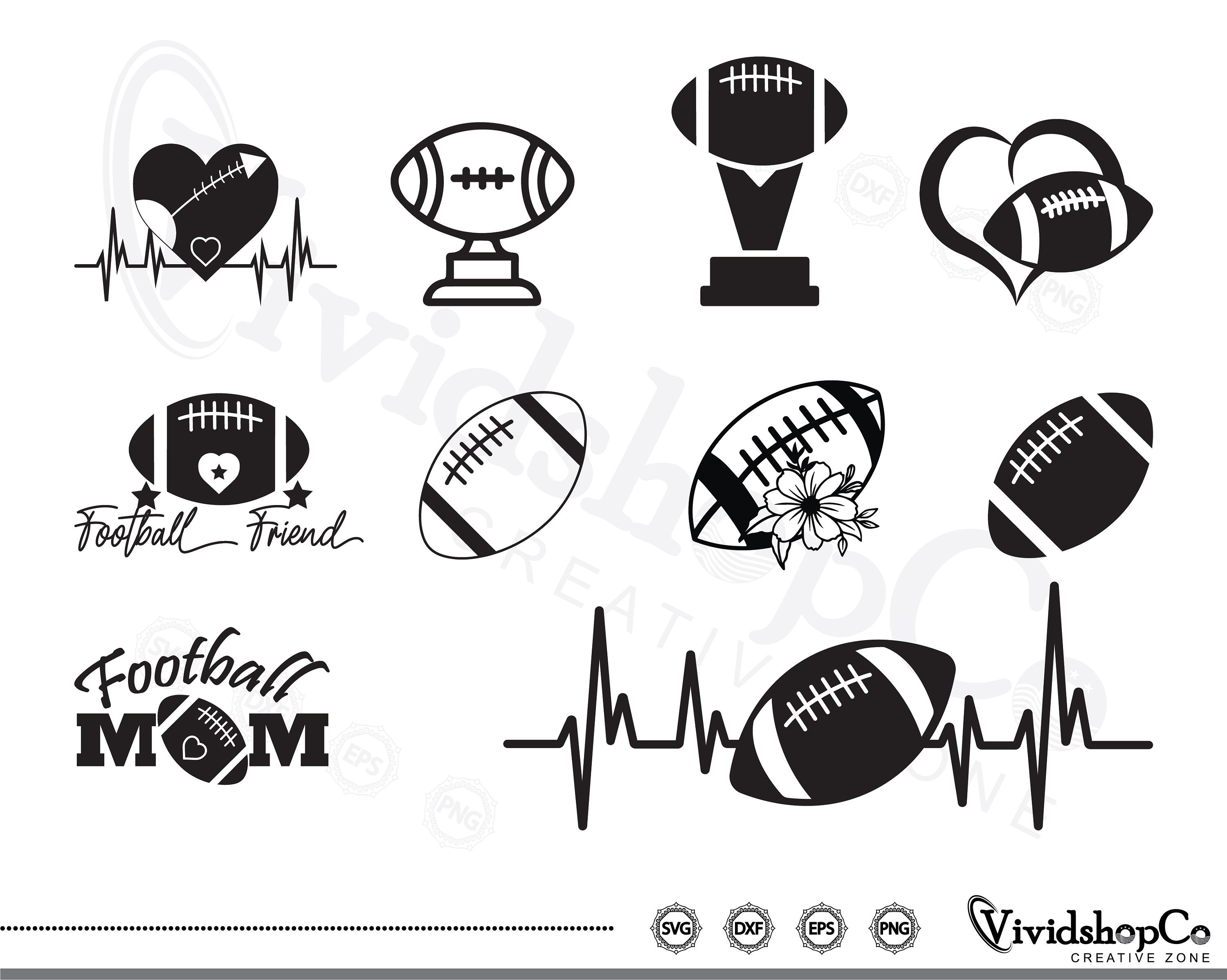 Football SVG Football PNG Football Silhouette Football Cut | Etsy