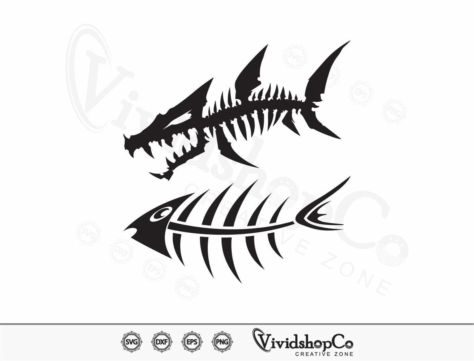 Fishbone Dxf Fish Bone Svg, Fishbone Svg, Fish Svg, Fish Skull Svg, Clipart, Cut ...