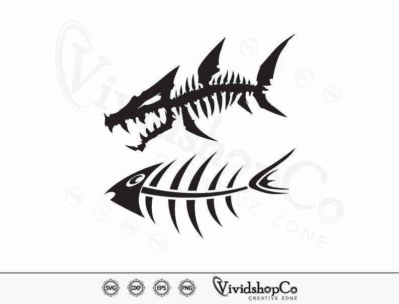 Fish Bone Svg, Fishbone Svg, Fish Svg, Fish Skull Svg, Clipart, Cut ...