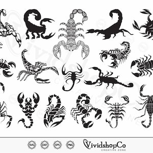 Scorpion SVG, Tribal Scorpion svg, Clipart, Cut Files for Silhouette, Files for Cricut, Vector, dxf, png, Design