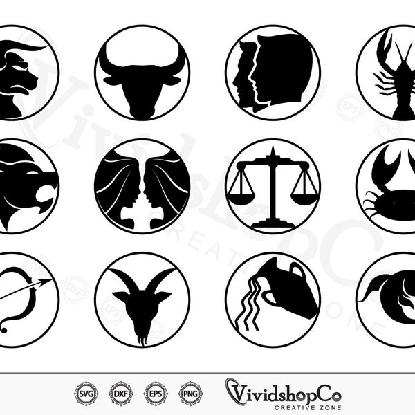 Sternzeichen Ohrringe svg, Zodiac Earrings svg, Earrings Astrology svg, Clipart, Cut Files for Silhouette, Files for Cricut, dxf, png