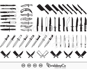 Knife SVG, Kitchen knife svg, Pocket Knife svg, Knives svg, Clipart, Cut Files for Silhouette, Files for Cricut, Vector, dxf, png, Design