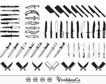 Cuchillo SVG, Cuchillo de cocina svg, Cuchillo de bolsillo svg, Cuchillos svg, Clipart, Cortar archivos para silueta, Archivos para Cricut, Vector, dxf, png, Diseño