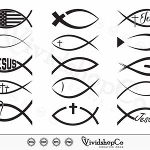 Christian Fish SVG, USA Christian fish, Jesus Fish svg, Christian svg, Clipart, Cut Files for Silhouette, Files for Cricut, Vector, dxf, png