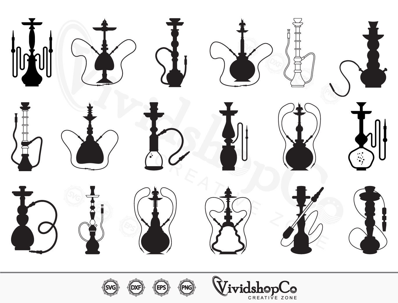 Hookah SVG Hookah Pipe Svg Smoking Svg Shisha Svg Clipart Etsy