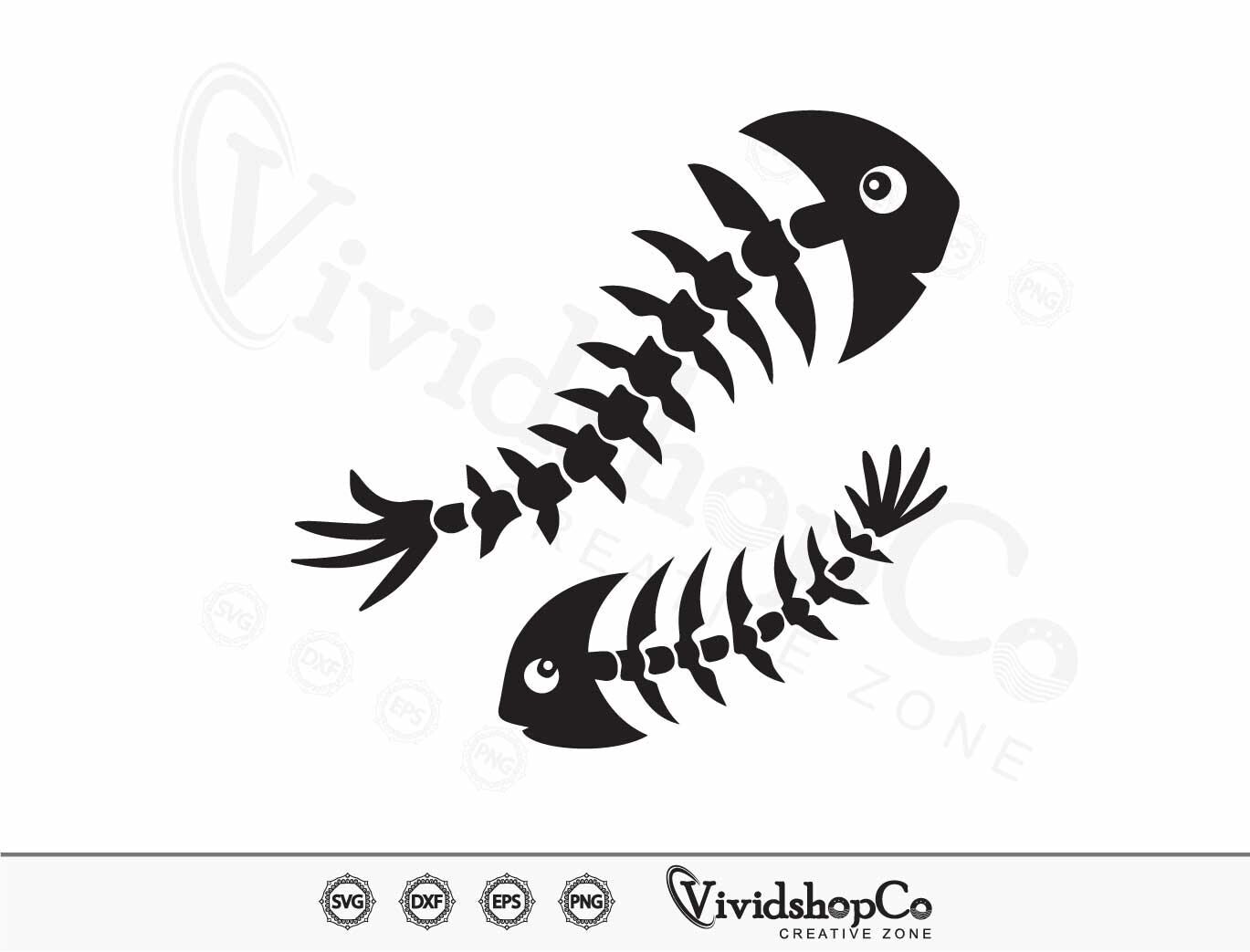Fish Bone Svg, Fishbone Svg, Fish Svg, Fish Skull Svg, Clipart, Cut ...