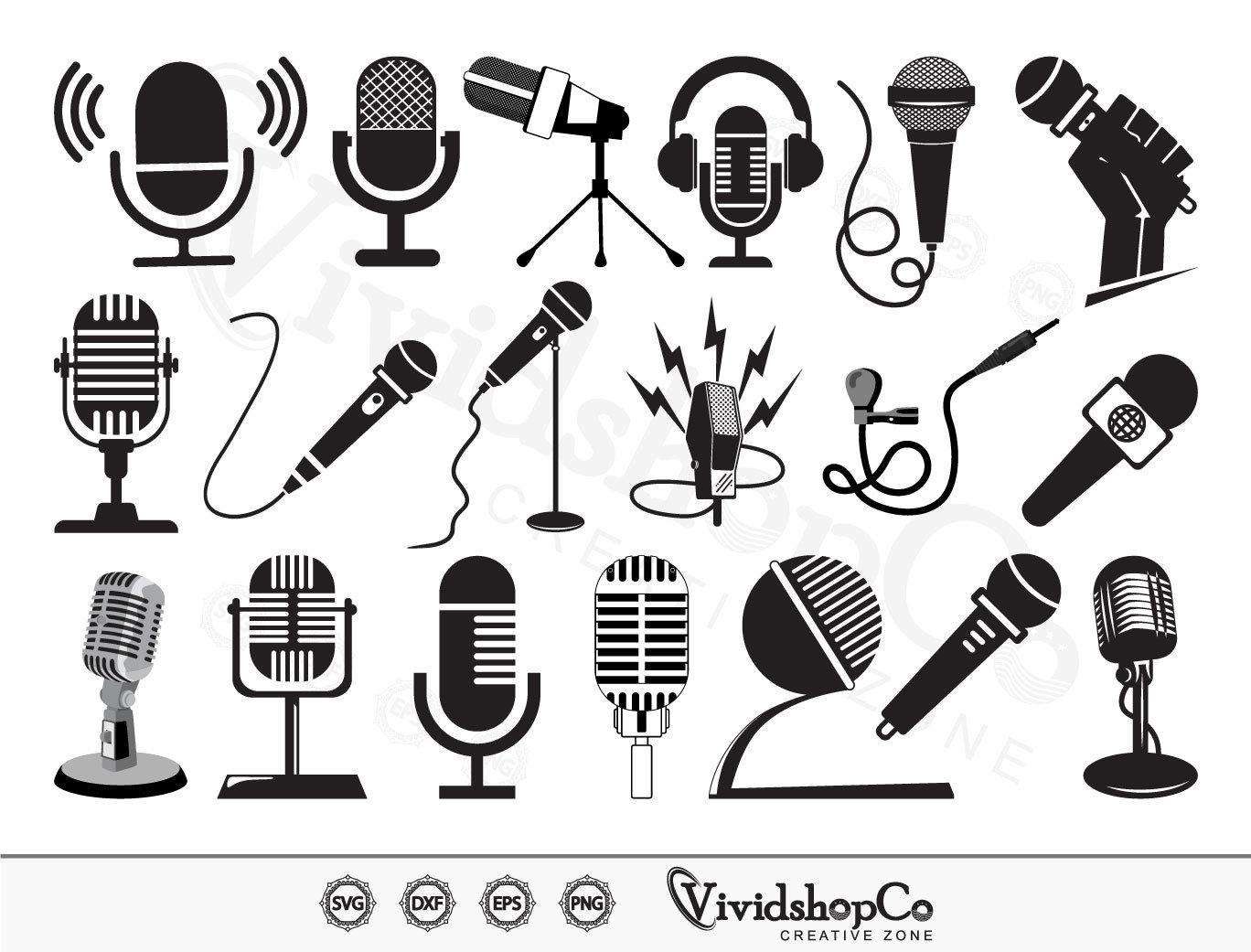 Microphone Svg Headphones Svg Mic Stand Svg Music Svg Etsy
