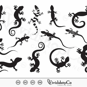 Lizard SVG, Reptile svg, Gecko svg, Vector, Silhouette, Cricut file, Clipart, Cuttable Design, eps, png, dxf, T-shirt design