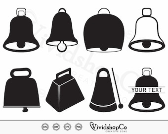 Cowbell SVG, Cowbell Icon svg, Cow bell svg, Bell svg, Church School, Clipart, Cut Files for Silhouette, Files for Cricut, Vector, dxf, png