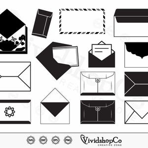 Sobre svg, Correo svg, Carta svg, Sobre Clipart, Archivos de corte de sobre para silueta, Archivos para Cricut, Vector de sobre, dxf, png, Diseño
