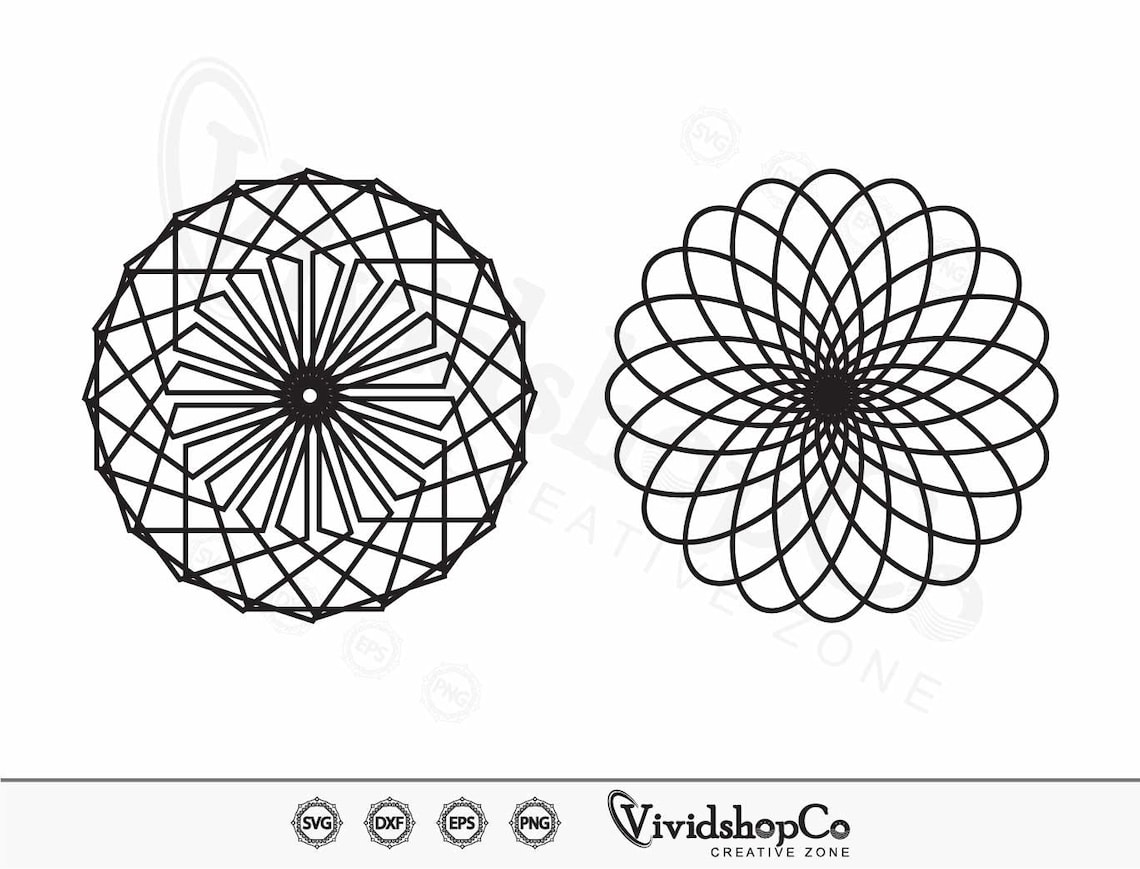 Spirograph SVG, Clipart, Cut Files for Silhouette, Files for Cricut ...