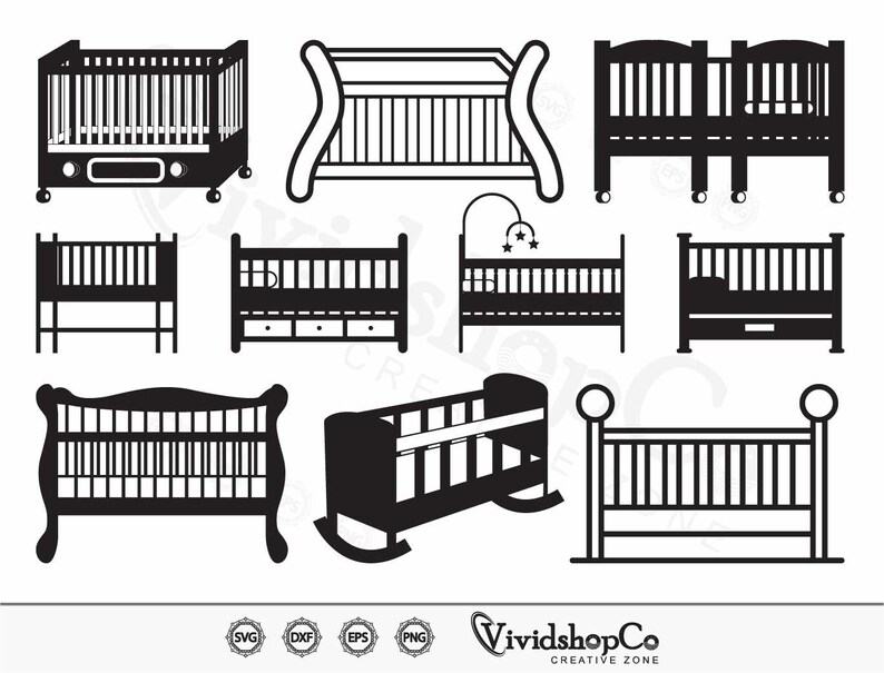 Baby Crib SVG, Baby Svg, Bassinet Svg, Child Svg, Crib Svg, Clipart ...