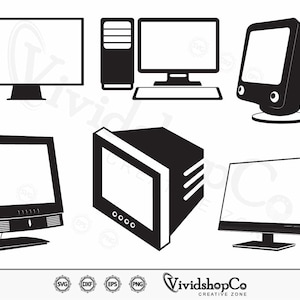 Computer Monitor SVG, Computer svg, Monitor svg, Clipart, Cut Files for Silhouette, Files for Cricut, Vector, dxf, png, Design