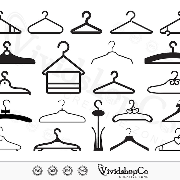 Hanger SVG, Clothes Hanger svg, Coat Hanger svg, Wardrobe svg, Clipart, Cut Files for Silhouette, Files for Cricut, Vector, dxf, png, Design