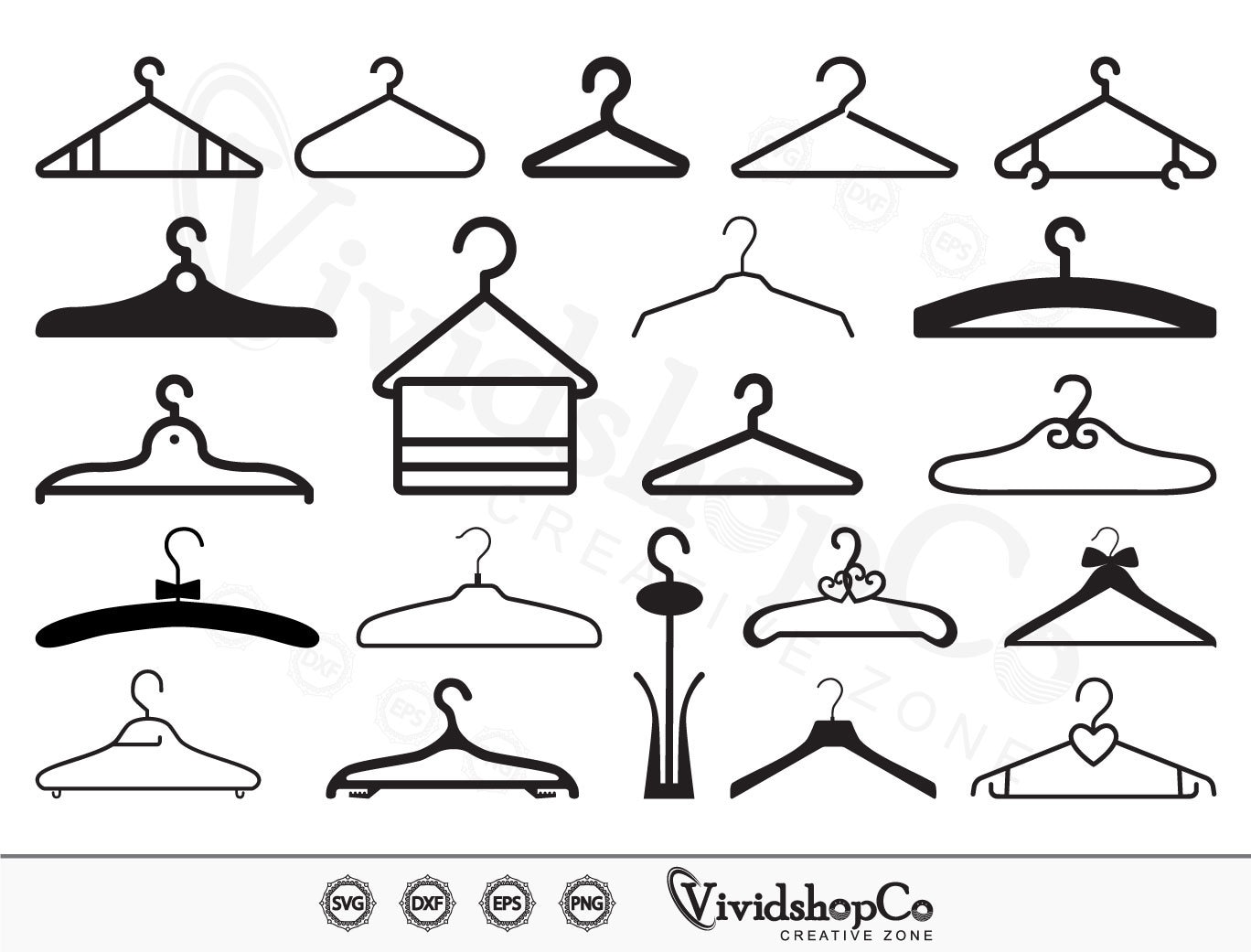 Clothes Hanger Svg, Coat Hanger Svg. Vector Cut file for Cricut,  Silhouette, Pdf Png Eps Dxf, Decal, Sticker, Vinyl