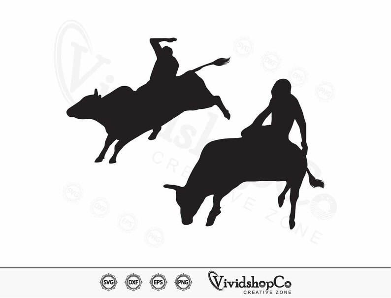 Bull Riding SVG, Bull Rider, Rodeo Cowboy Svg, Vector, Silhouette ...