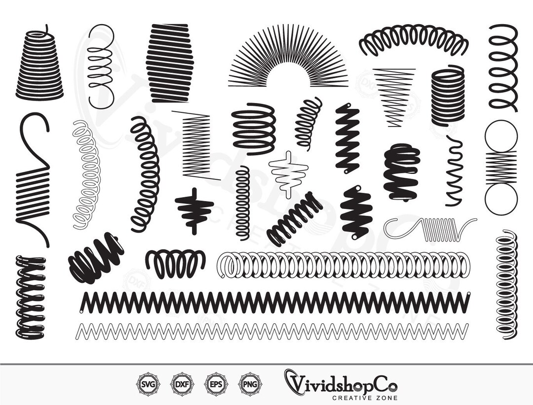 Coiled Spring SVG, Coiled Svg, Springs Svg, Metal Spring Svg, Clipart