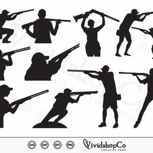 Skeet Shooter SVG, Shooting svg, Hunting & Shooting, Trapshooting, Shooting Players svg, Vector, Silhouette, Cricut, Clipart, Png, Dxf