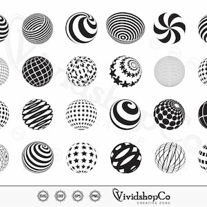 Spheres SVG, Globe Grid Svg, Clipart, Cut Files for Silhouette, Files ...