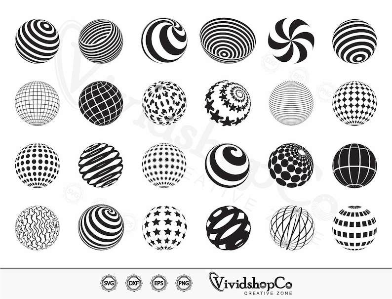 Spheres SVG, Globe Grid Svg, Clipart, Cut Files for Silhouette, Files ...