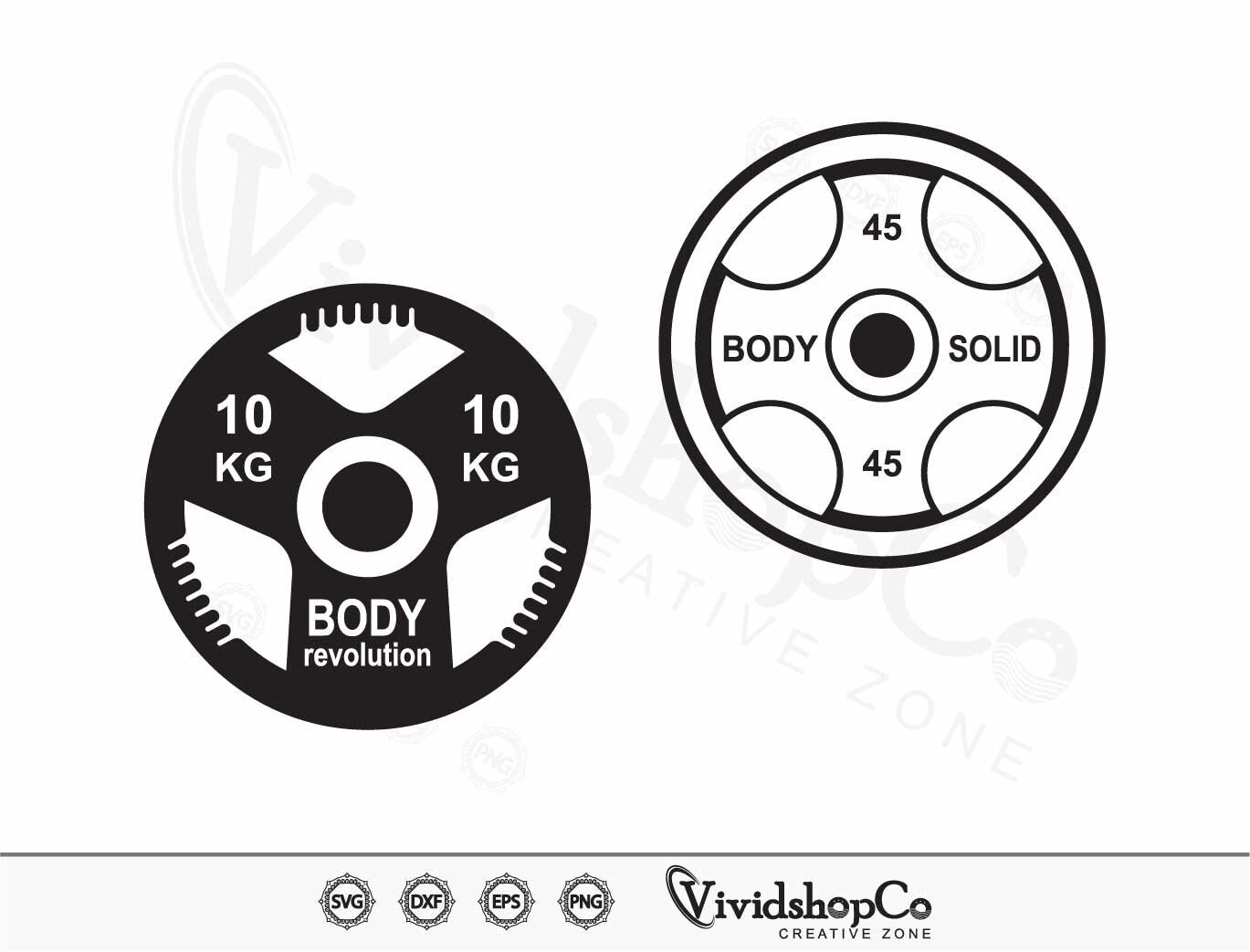 Cast Iron Olympic Weight SVG, Olympic Weight Plates Vector, Silhouette ...