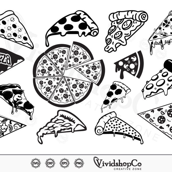 Pizza SVG, food svg, pepperoni svg, pizza chef svg, pizza making, pizza slice svg, clipart, decal, stencil, vinyl, cut file, silhouette