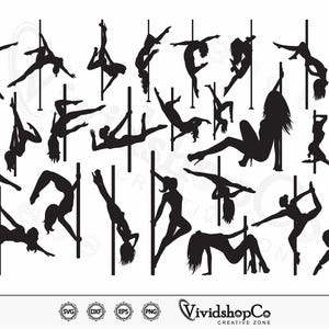 Pole Dance SVG, Exotic Dancer svg, Pole Dancer svg, Dance svg, Clipart, Cut Files for Silhouette, Files for Cricut, Vector, dxf, png, Design