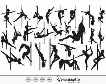 Pole Dance SVG, Exotic Dancer svg, Pole Dancer svg, Dance svg, Clipart, Cut Files for Silhouette, Files for Cricut, Vector, dxf, png, Design