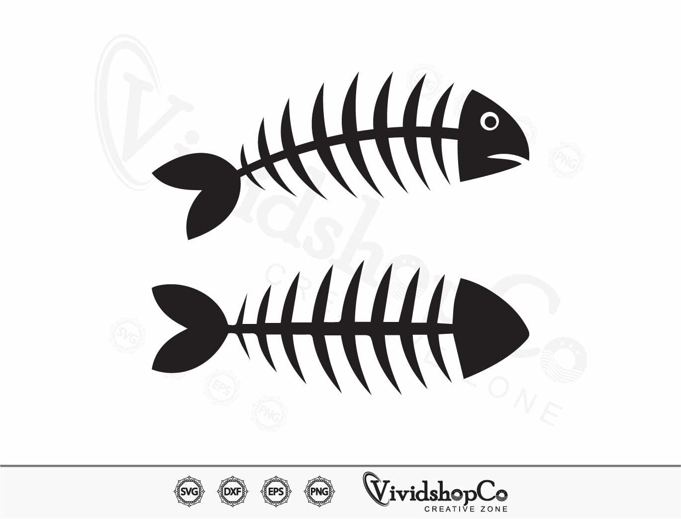 Fishbone Dxf Fish Bone Svg, Fishbone Svg, Fish Svg, Fish Skull Svg, Clipart, Cut ...