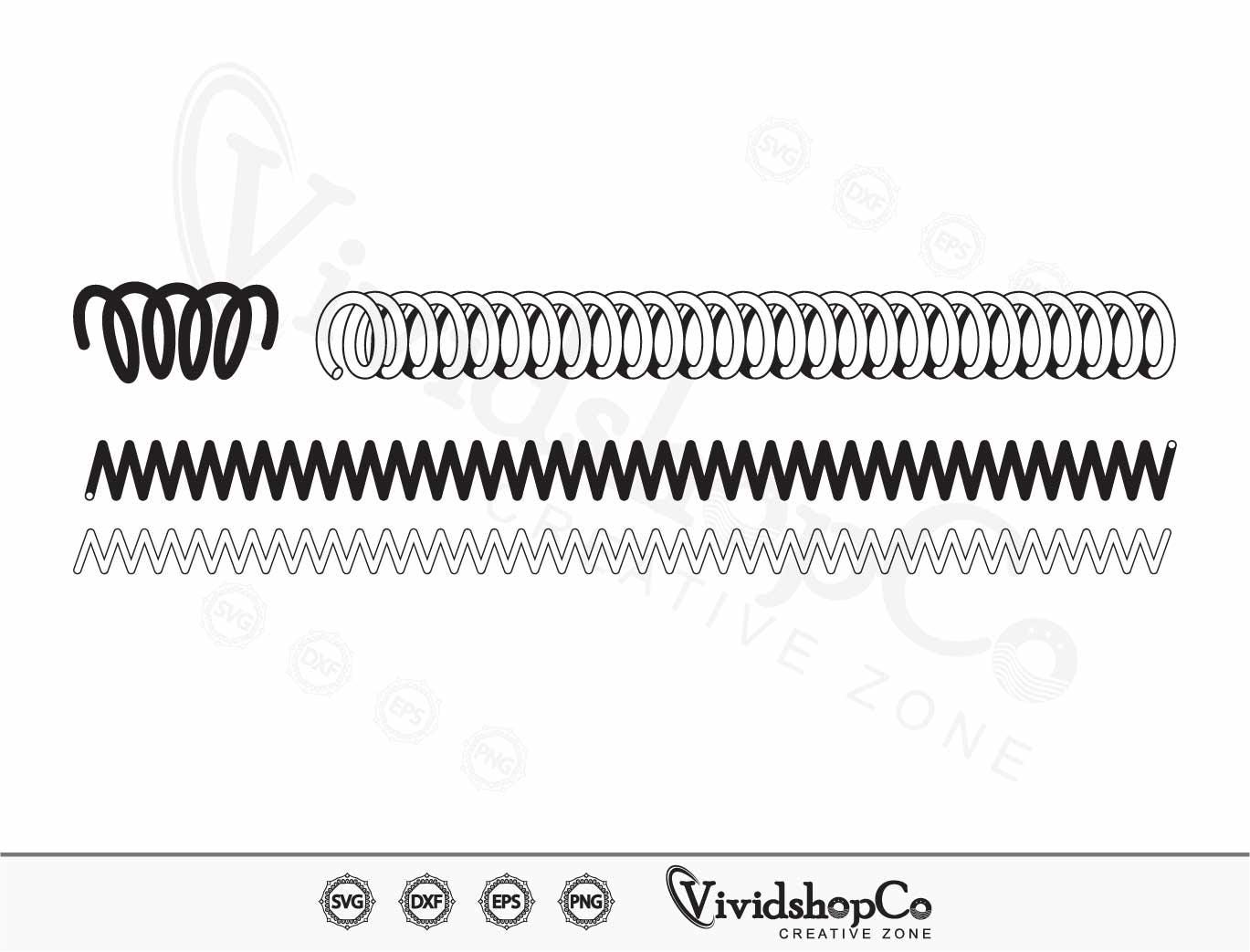 Coiled Spring SVG, Coiled Svg, Springs Svg, Metal Spring Svg, Clipart ...