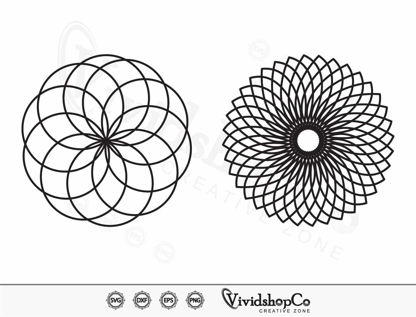 Spirograph SVG, Clipart, Cut Files for Silhouette, Files for Cricut ...
