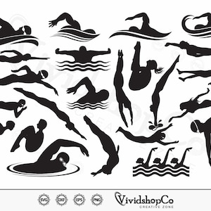 Swimming #3 SVG, Swimmer svg, Swim svg, Sports svg, Clipart, Cut Files for Silhouette, Files for Cricut, Vector, dxf, png, Design