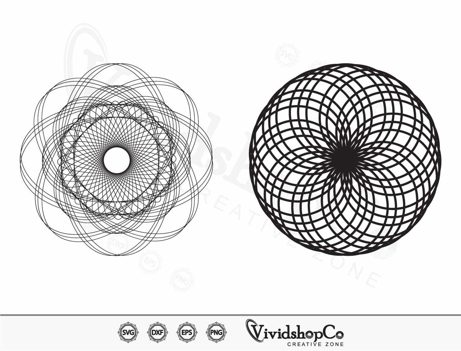 Spirograph SVG, Clipart, Cut Files for Silhouette, Files for Cricut ...