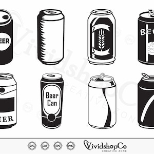 Beer can SVG, Soda Can svg, Aluminum Can svg, Clipart, Cut Files for Silhouette, Files for Cricut, Vector, dxf, png, Design