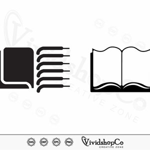 Book Svg, Clipart, Cut Files for Silhouette, Files for Cricut, Vector ...