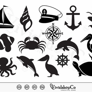 SVG náutico, SVG de tema náutico, clipart náutico, archivos de corte náutico para Silhouette, archivos para Cricut, vector náutico, dxf, png, diseño