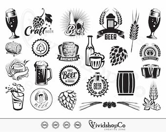 Hops Beer svg, beer svg, alcohol svg, drinking svg, Glass svg, Clipart, Cut Files for Silhouette, Files for Cricut, Vector, dxf, png, Design