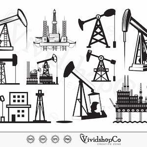 Oil Pumpjack SVG,  Pump Jack, Oil Field svg, Oil Pump, Oil Derrick, Clipart, Cut Files for Silhouette, Files for Cricut, Vector, dxf, png