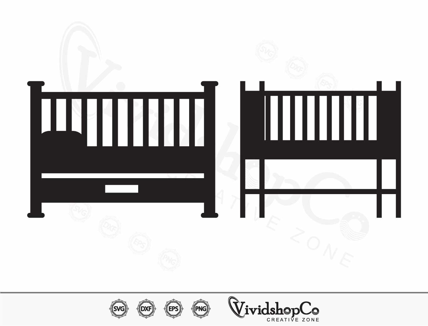 Baby Crib SVG, Baby Svg, Bassinet Svg, Child Svg, Crib Svg, Clipart ...