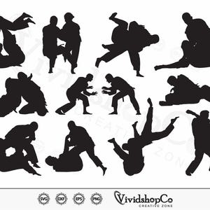 Brazilian jiu-jitsu SVG, Jiu-Jitsu svg , Jiu Jitsu sports vector, Karate svg, Clipart, Silhouette, Cricut, Vector, dxf, png, design
