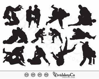 Jiu-jitsu brasileño SVG, Jiu-Jitsu svg, Jiu Jitsu vector deportivo, Karate svg, Clipart, Silueta, Cricut, Vector, dxf, png, diseño